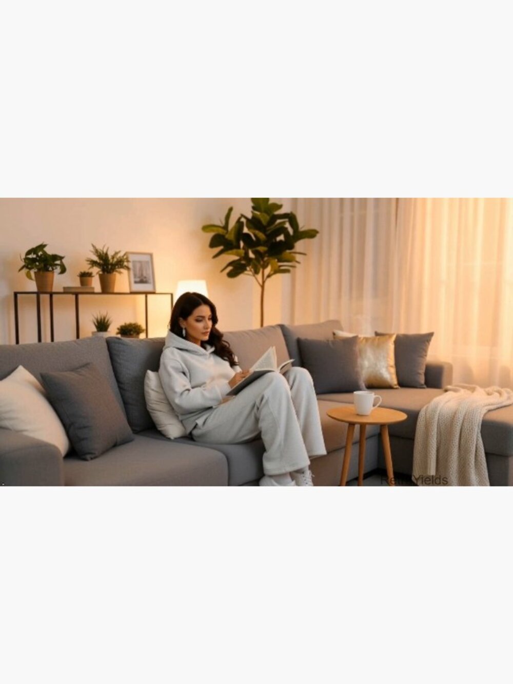 2 Piece Lounge Set - Oversized Hoodie & Wide Leg Pants Matching Active Sweatsuit - Picture 7 of 7